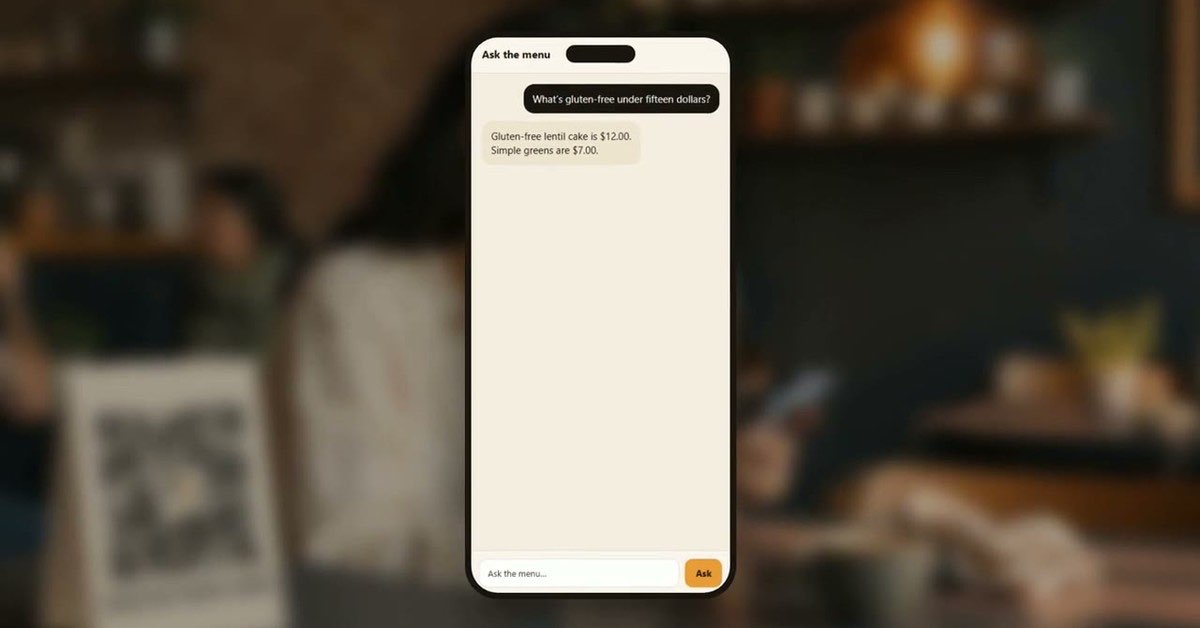 Phone asking the menu about gluten-free dishes under fifteen dollars