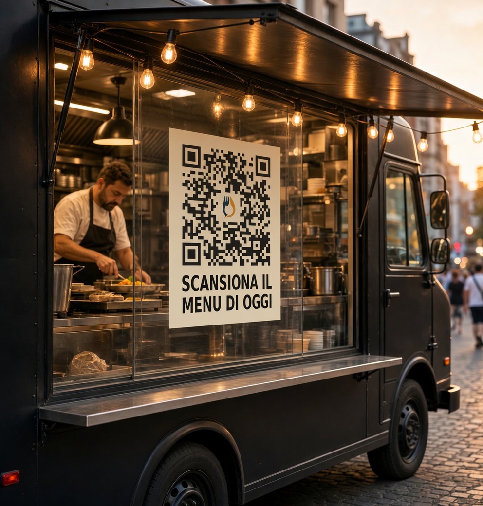 Codice QR da scansionare per il menu di oggi
