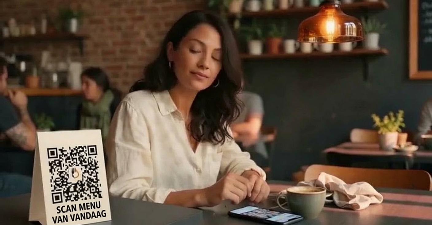 QR-code om het menu van vandaag te scannen
