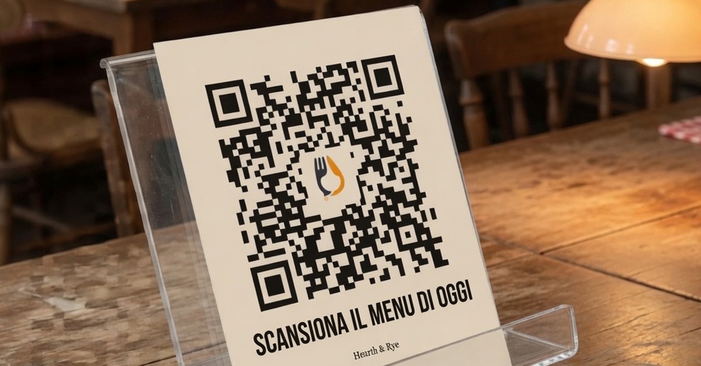 Codice QR da scansionare per il menu di oggi